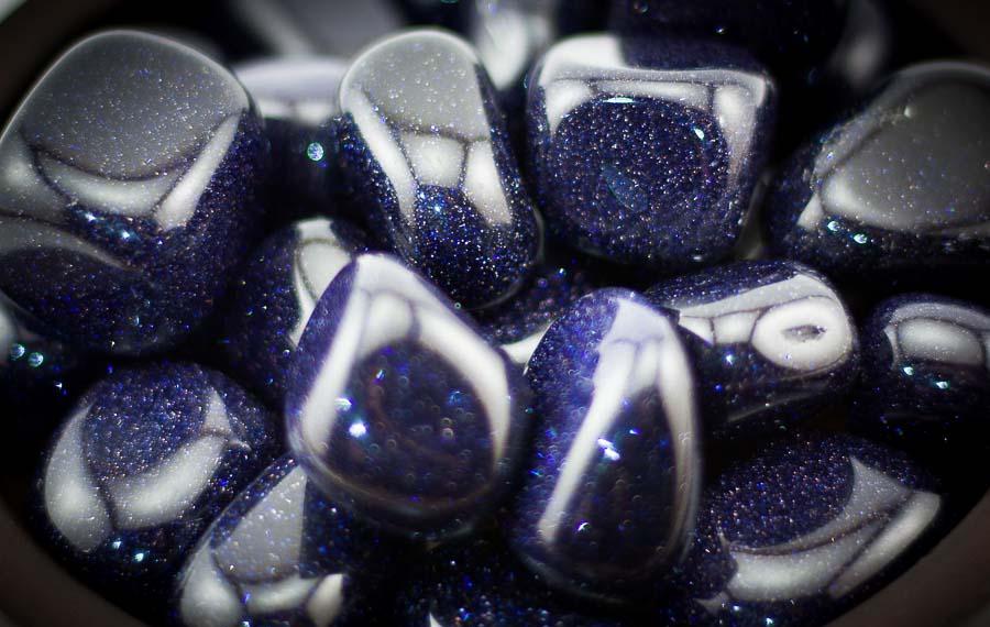 Blue Goldstone Tumbled 1 lb