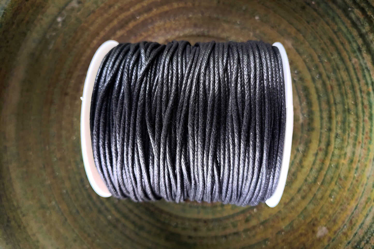 Black waxed cotton cord 100 meters 2mm